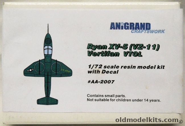 Anigrand 1/72 Ryan XV-5 Vertifan VTOL - VZ-11, AA2007 plastic model kit