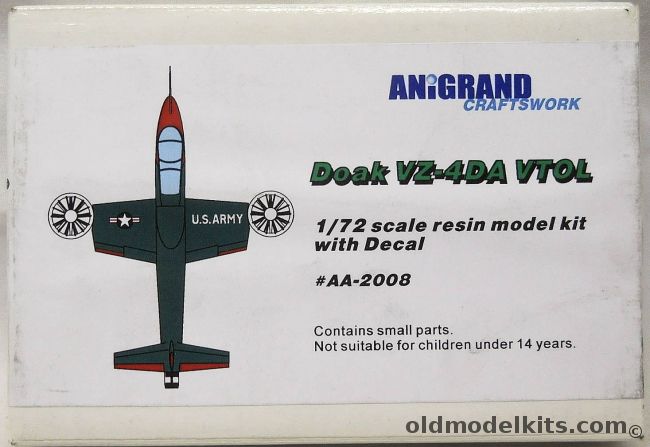 Anigrand 1/72 Doak VZ-4DA VTOL, AA2008 plastic model kit