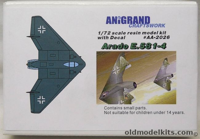 Anigrand 1/72 Arado E.581-4 - Jet Fighter - (E581 / E5814), AA2025 plastic model kit