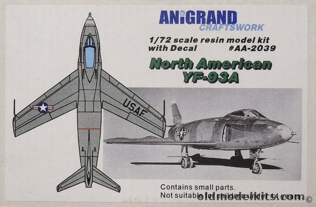 Anigrand 1/72 North American YF-93A, AA2039 plastic model kit