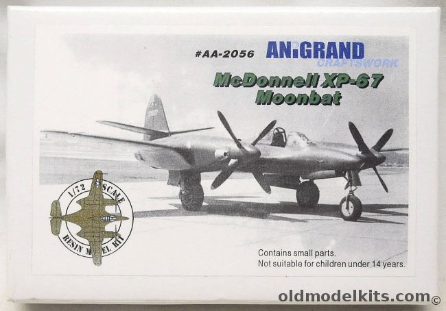 Anigrand 1/72 McDonnell XP-67 Moonbat, AA2056 plastic model kit