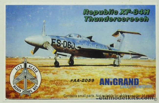 Anigrand 1/72 Republic XF-84H Thunderscreech, AA2059 plastic model kit