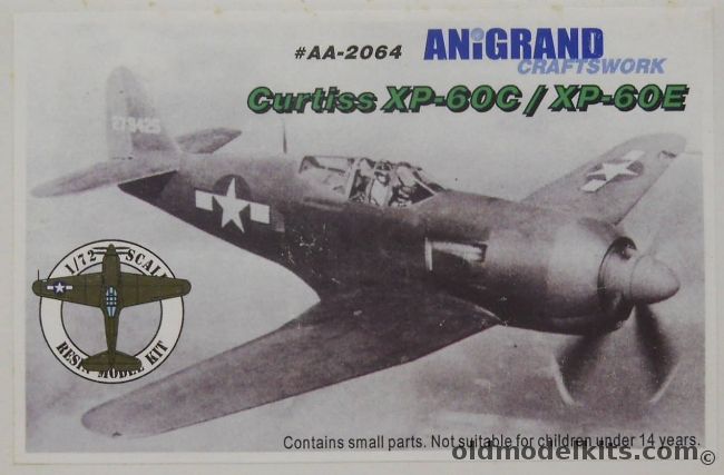 Anigrand 1/72 Curtiss XP-60C / XP-60E, AA2064 plastic model kit