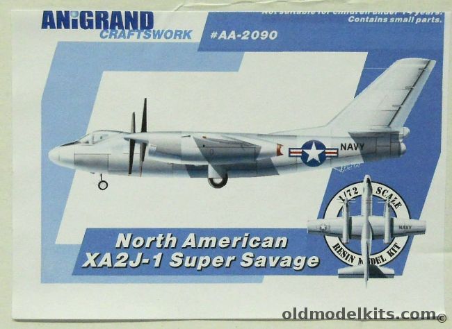 Anigrand 1/72 North American XA2J-1 Super Savage -Turboprop Bomber Prototype, AA2090 plastic model kit