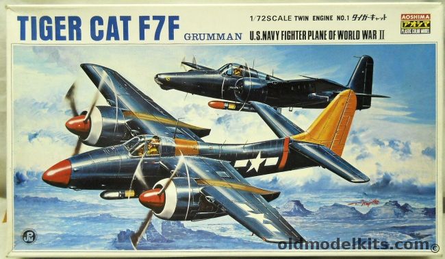 Aoshima 1/72 Grumman F7F Tigercat, 501-300 plastic model kit