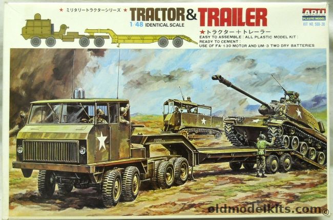 Arii 1/48 Tractor and Trailer - Motorized - (Tank Transporter), 500-28 plastic model kit