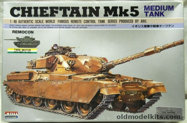 Arii 1/48 Chieftain Mk5 Medium Tank - Dual Motorized With Remote Control;, A453-1200 plastic model kit