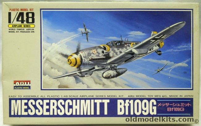 Arii 1/48 Messerschmitt Bf-109 G - JG3 Germany 1944 / Gerhardt Barkhorns Aircraft JG52 / JG27 1942 Italy - (ex Otaki Bf109G), A334-600 plastic model kit