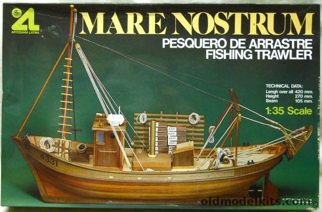 Artesania Latina 1/35 Mare Nostrum Fishing Trawler, 300 plastic model kit