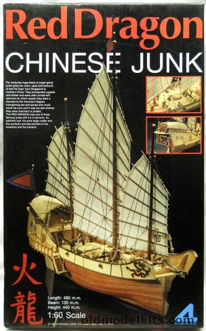 Artesania Latina 1/60 Red Dragon Chinese Junk - Plank-on-Frame Wooden Ship Model, 20407 plastic model kit