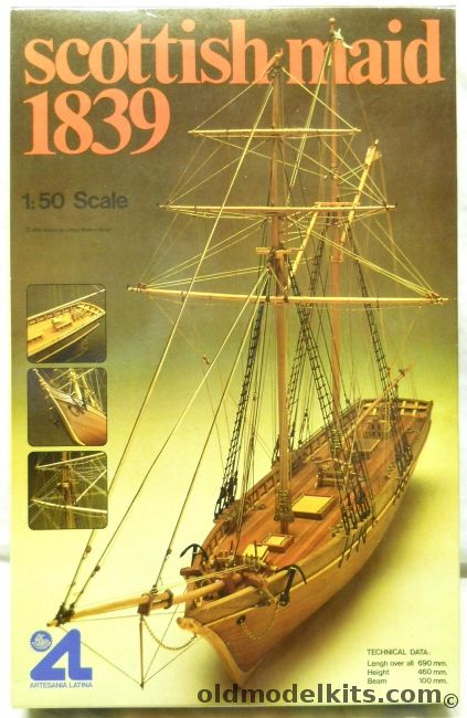 Artesania Latina 1/50 Scottish Maid 1839 - High Speed Heavy Cargo Ship - 27.2 Inch Long Plank-On-Frame Ship, 401 plastic model kit