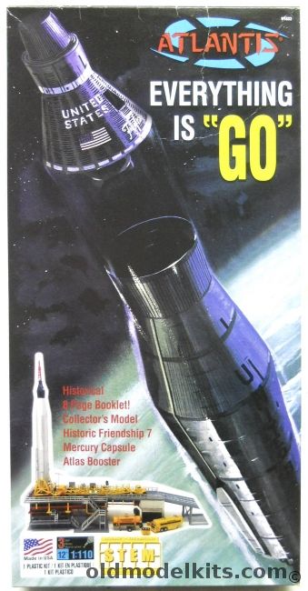 Atlantis 1/110 Mercury Atlas Everything is GO - With Friendship 7 Capsule with Full Launch Base - (ex Revell), H1833 plastic model kit