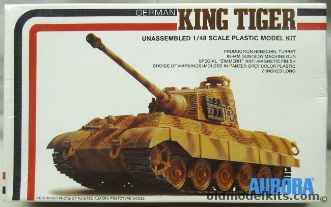 Aurora 1/48 King Tiger - Panzer VI Heavy Tank (Henschel Turret) - SS Panzer Divisions, 064 plastic model kit