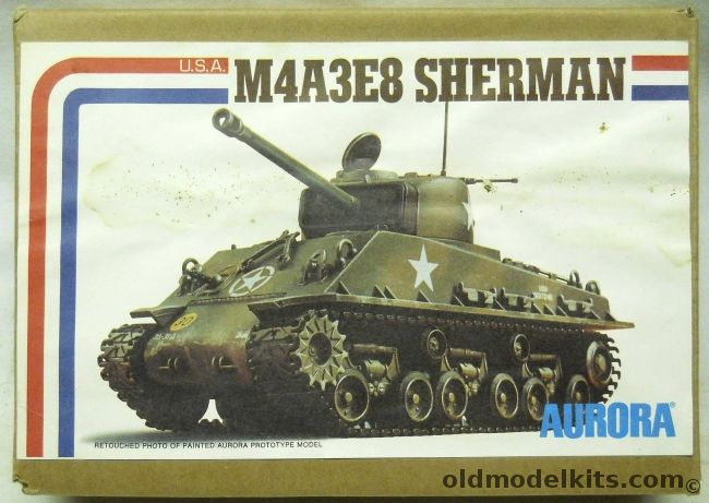 Aurora 1/48 M4A3E8 Sherman Medium Tank, 072 plastic model kit