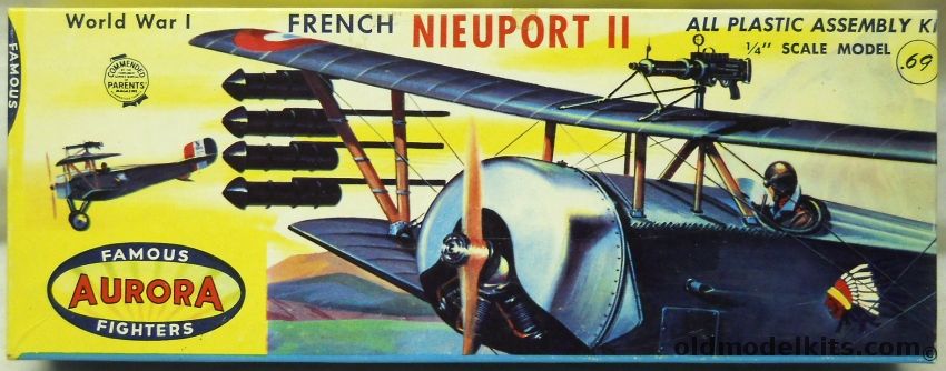 Aurora 1/48 French Nieuport 11, 101-69 plastic model kit