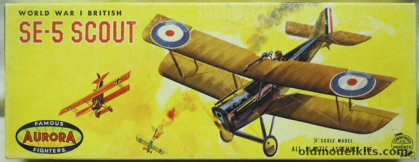 Aurora 1/48 British SE-5 Scout - Yellow Box Issue, 103-79 plastic model kit