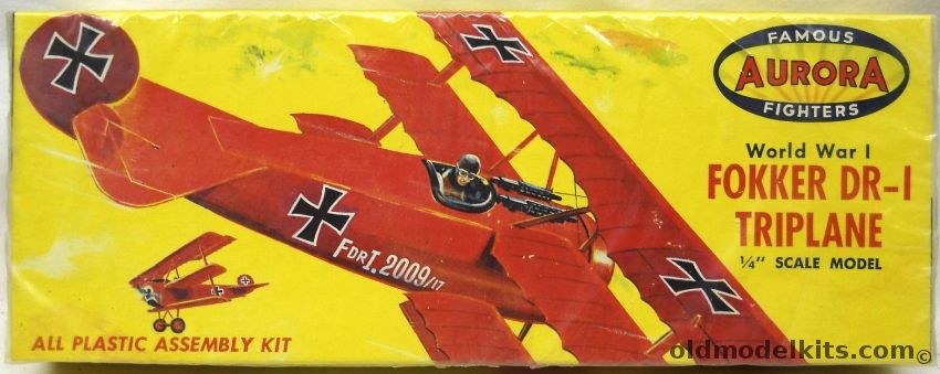 Aurora 1/48 Fokker DR-1 Triplane, 105-79 plastic model kit