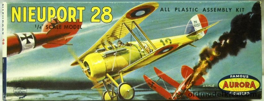 Aurora 1/48 Nieuport 28, 108-69 plastic model kit