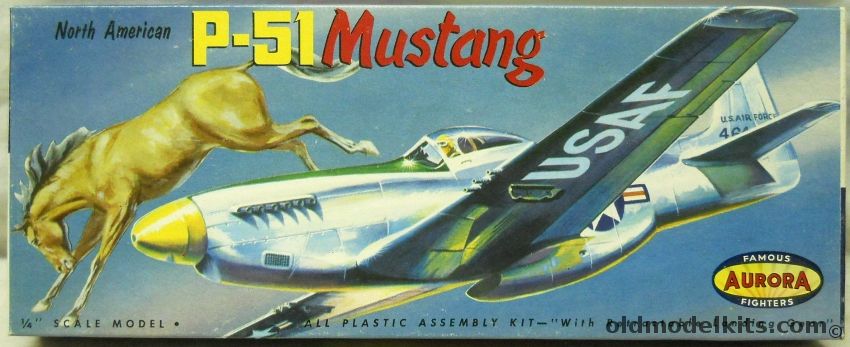 Aurora 1/48 P-51 Mustang - With Horse Artwork, 118-98 plastic model kit