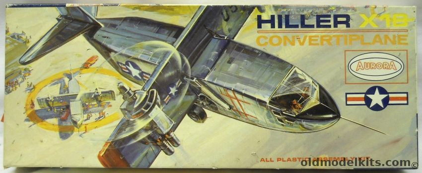 Aurora 1/70 Hiller X-18 Convertiplane, 146-98 plastic model kit