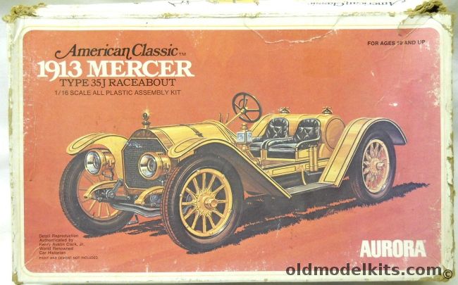 Aurora 1/16 1913 Mercer Type 35J Raceabout - American Classic Issue, 155 plastic model kit