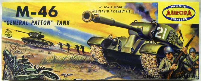 Aurora 1/48 M-46 General Patton Tank, 301-98 plastic model kit