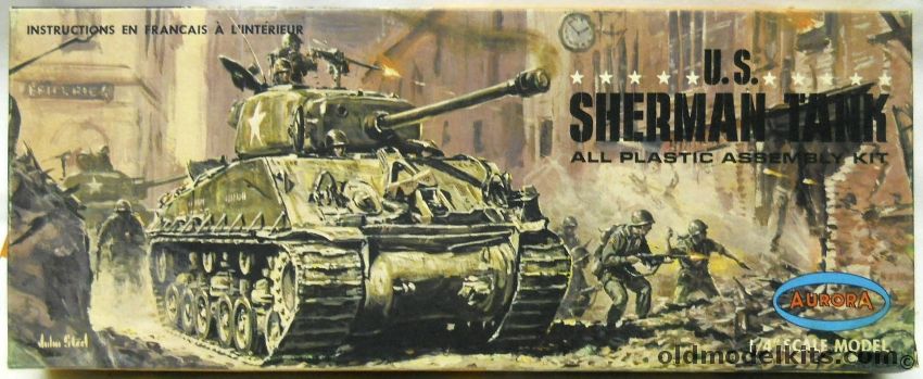 Aurora 1/48 US Army M4 Sherman Medium Tank - Canada Issue, 317-150 plastic model kit