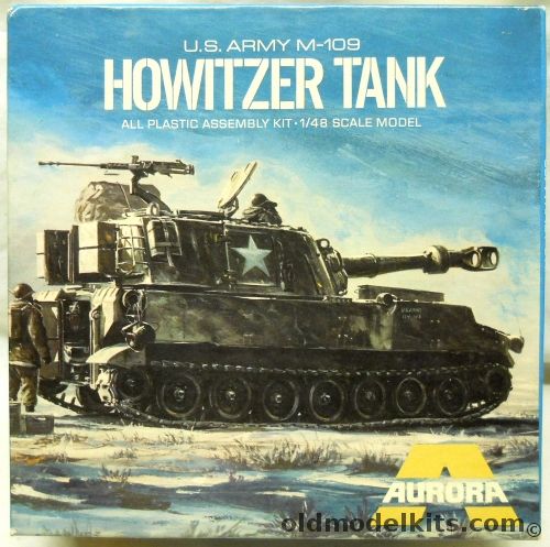 Aurora 1/48 M109 Howitzer Tank - (Self Propelled Gun), 326-150 plastic model kit