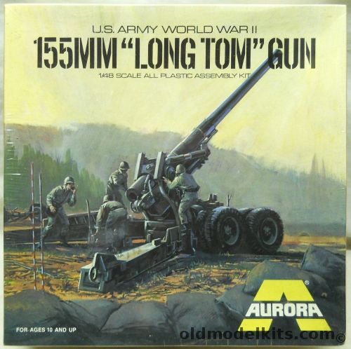 Aurora 1/48 US Army 155mm Long Tom Gun, 331 plastic model kit