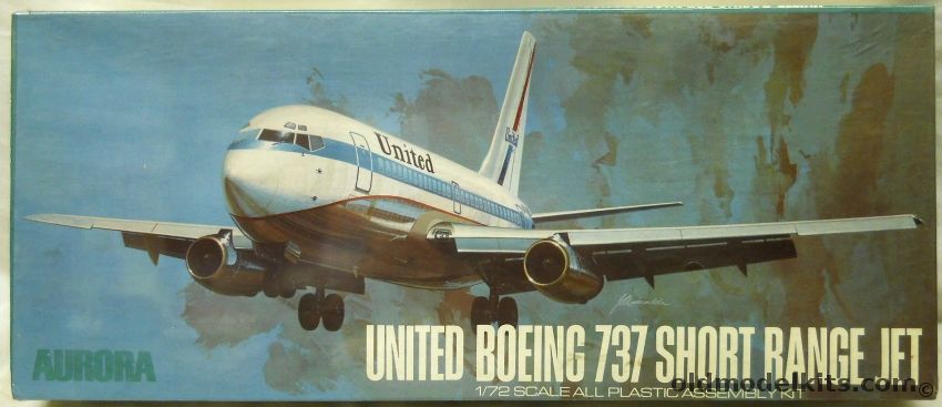 Aurora 1/72 Boeing 737 - United Air Lines Short Range Jet, 359-250 plastic model kit