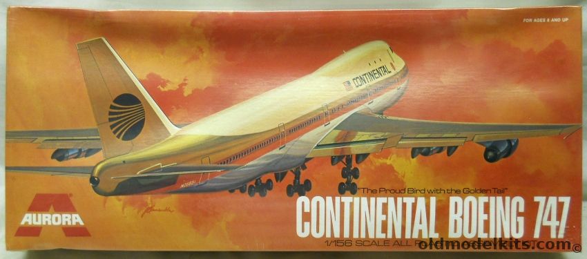 Aurora 1/156 Boeing 747 Continental Airlines, 379 plastic model kit