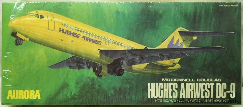 Aurora 1/72 McDonnell Douglas DC-9 Series 10 Hughes Airwest, 386 plastic model kit