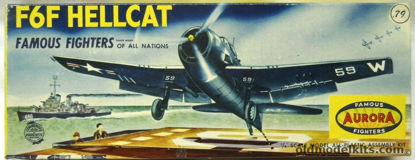 Aurora 1/48 Grumman F6F Hellcat - Famous Fighters of All Nations, 40A-79 plastic model kit