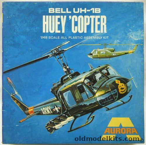 Aurora 1/48 Bell UH-1B Huey Copter, 500-130 plastic model kit