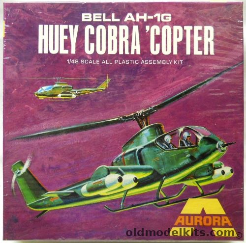 Aurora 1/48 Bell AH-1G Huey Cobra - Assault Helicopter - Square Box Issue, 501-130 plastic model kit