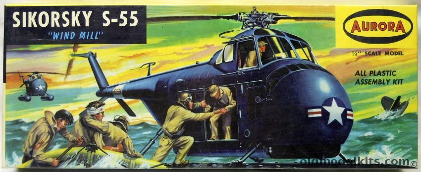 Aurora 1/45 Sikorsky S-55 Windmill - (ex Helicopters for Industry), 503-130 plastic model kit