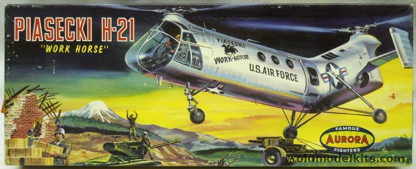 Aurora 1/49 Piasecki H-21 Work Horse, 504-98 plastic model kit