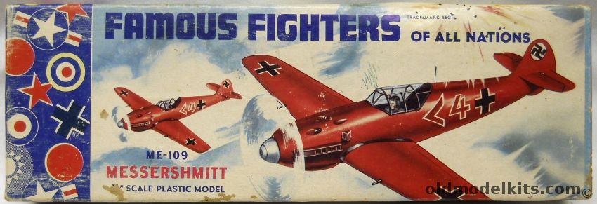 Aurora 1/48 Messerschmitt Me-109 - Brooklyn Issue Bf-109 - Famous Fighters of All Nations, 55-59 plastic model kit