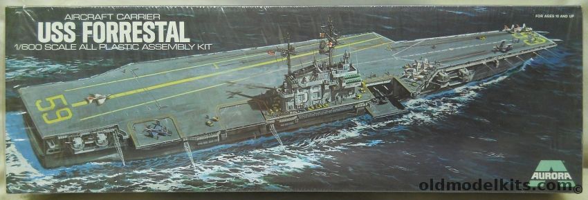 Aurora 1/600 CV-59 USS Forrestal Aircraft Carrier, 701 plastic model kit