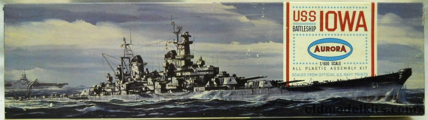 Aurora 1/600 USS Iowa Battleship - BB61 (With Decals for Iowa / Missouri / Wisconsin / New Jersey / BB62 / BB63 / BB64), 705 plastic model kit