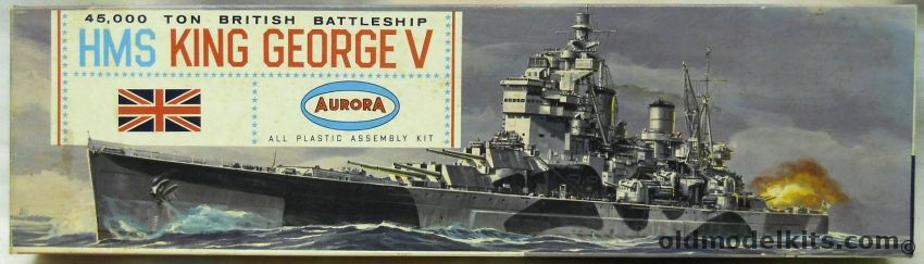 Aurora 1/600 HMS King George V British Battleship, 712-200 plastic model kit