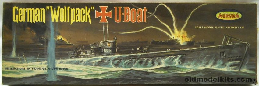 Aurora 1/209 German Wolfpack U-Boat U-505, 716-129 plastic model kit