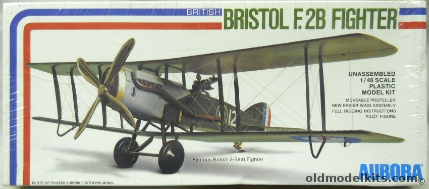 Aurora 1/48 Bristol F.2B Brisfit Fighter - Western Front No. 48 Sq R.F.C. Pilot Keith Park / No. 22 Sq Pilot Vert Galand - (F-2B), 776 plastic model kit