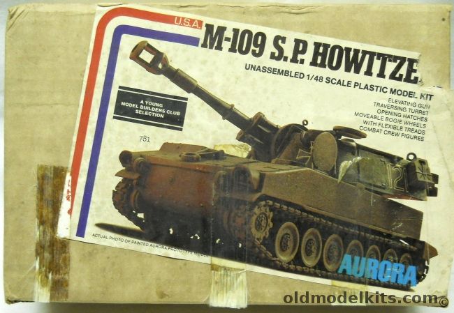 Aurora 1/48 M-109 Self Propelled Howitzer - Young Model Builders Club Issue / YMBC / US or West German, 781 plastic model kit