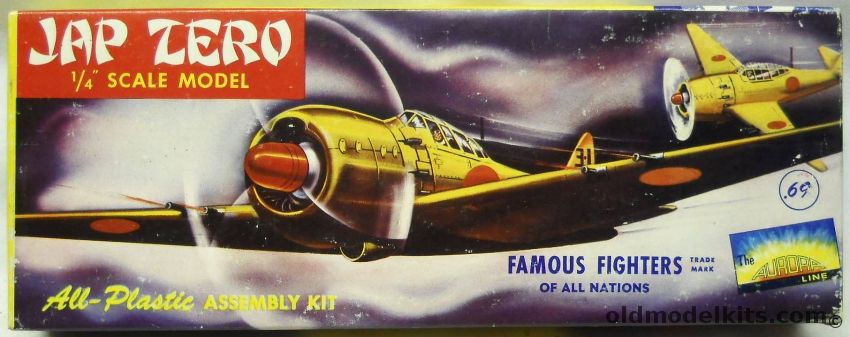Aurora 1/48 Jap Zero Famous Fighters of All Nations, 88A-69 plastic model kit