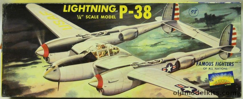 Aurora 1/48 P-38 Lightning - Famous Fighters of All Nations, 99-98 plastic model kit