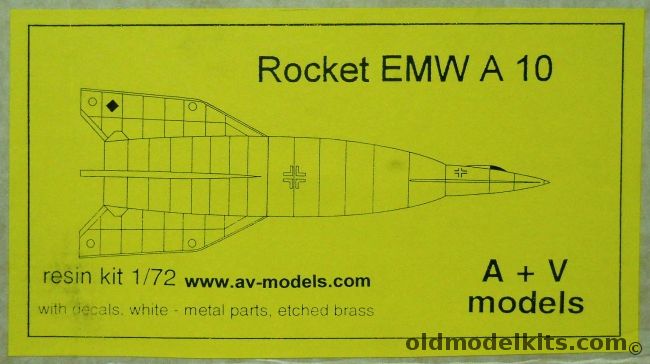 AV Models 1/72 Rocket EMW A-10 - German Manned Ballistic Missile Concept V.1  (1945) plastic model kit