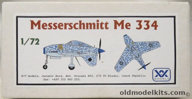AV Models 1/72 Messerschmitt Me-334, AV130 plastic model kit