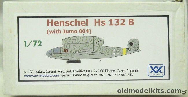 AV Models 1/72 Henschel Hs-132B - With Jumo 004, AV138 plastic model kit