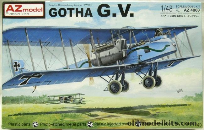 AZ Model 1/48 Gotha G-V - G.V WWI Heavy Bomber - ex Hippo, AZ4860 plastic model kit